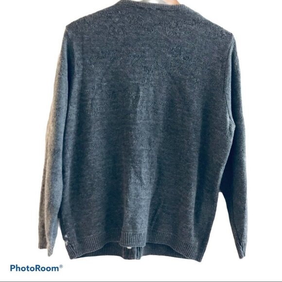 D’allaird’s floral Grandma vintage Grey sweater M - Picture 4 of 12